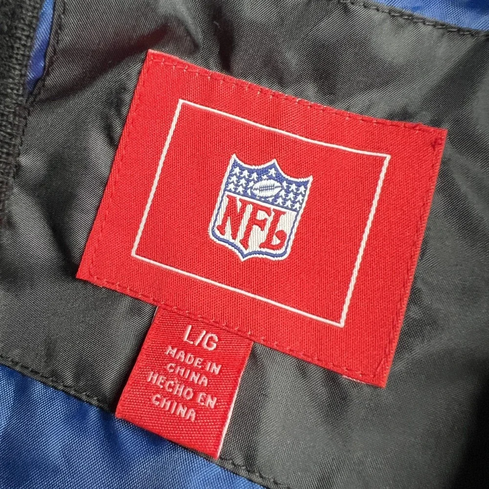 NFL Indianapolis Colts V-Neck Windbreaker Pullover Jacket Blue Black Mens Large